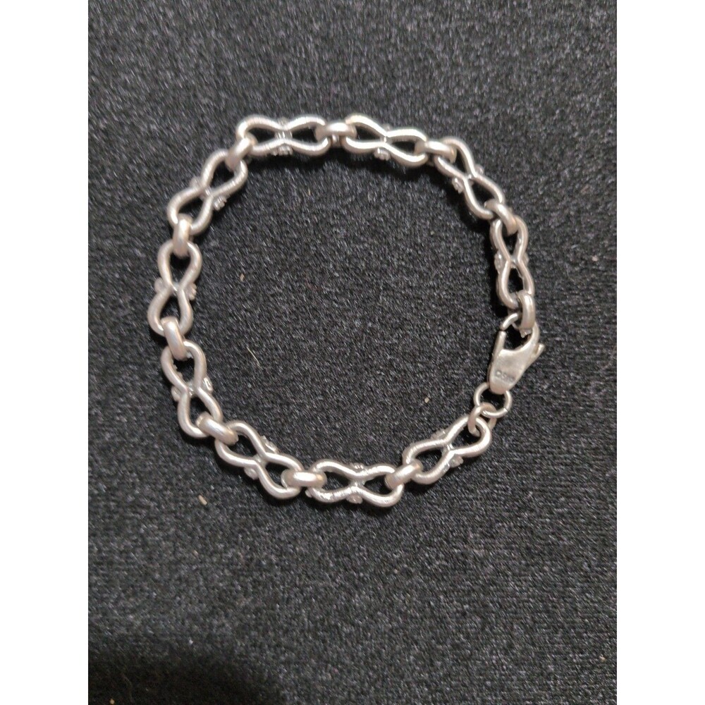 QGI Quality Gold Inc 925 Vintage Sterling  Bracelet Linked Bows Dot Patterned